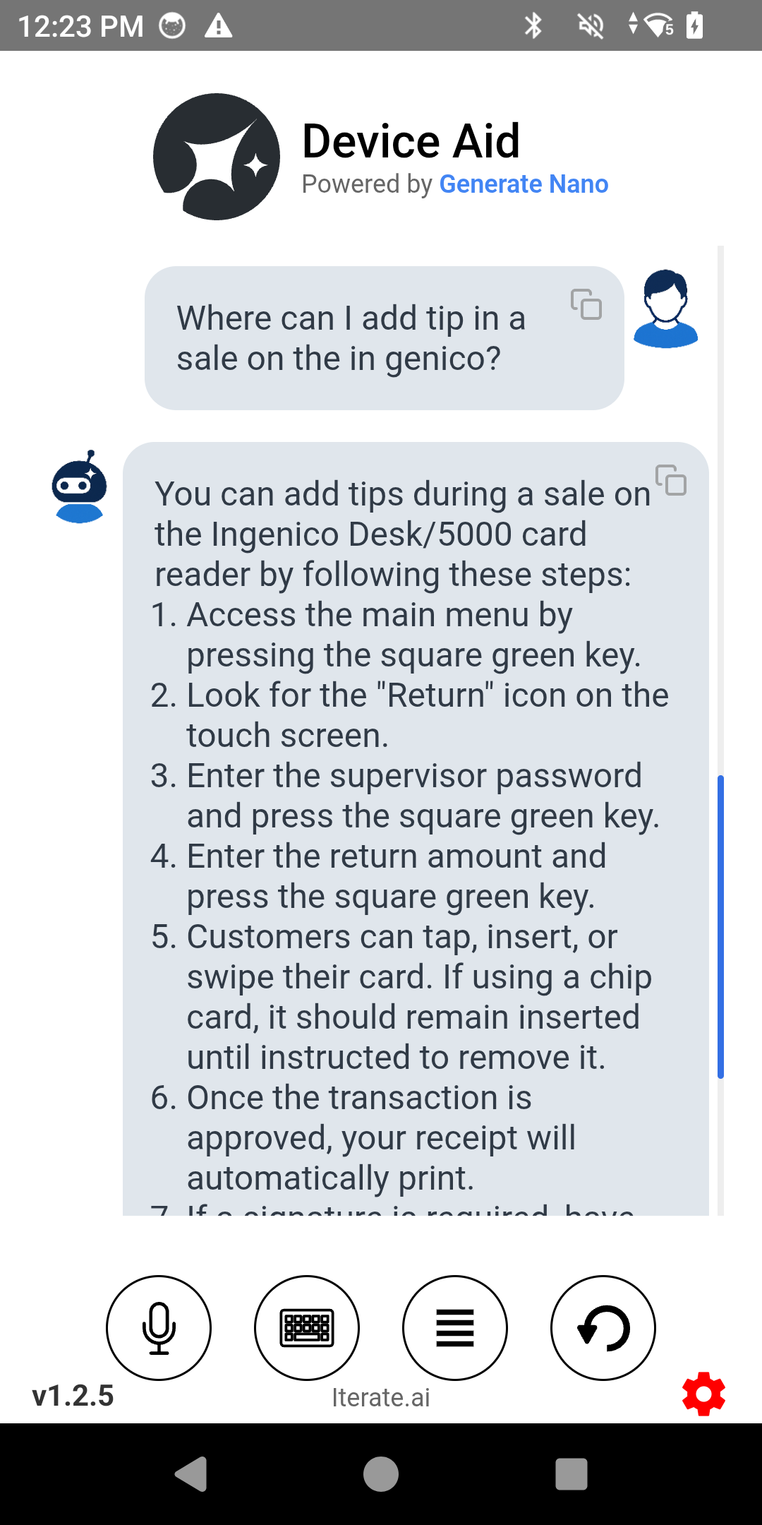 Device Aid Response Example 1