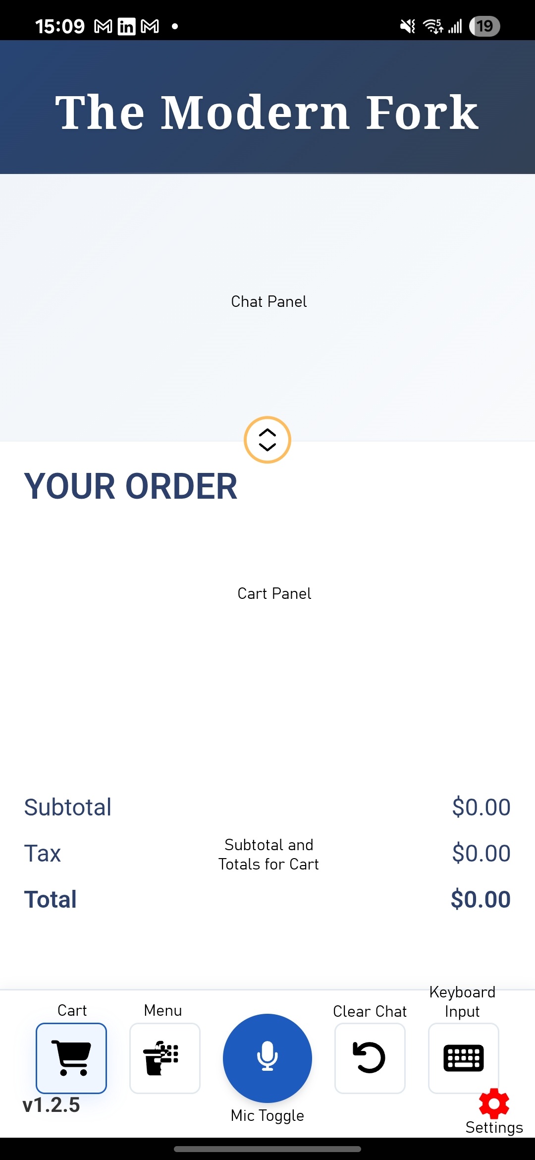 Menu Assistant Home Screen